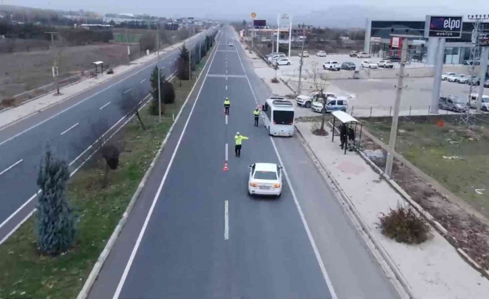 Elazığ’da dron destekli trafik denetimi