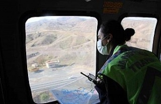 Elazığ’da helikopter destekli trafik denetimi