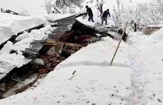 Elazığ’da kardan üç evin çatısı çöktü
